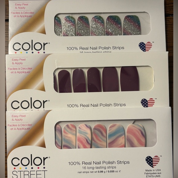 Color Street Other - Color Street Bundle (metarmstrong, aberdeen aubergine, cotton candy swirl)
